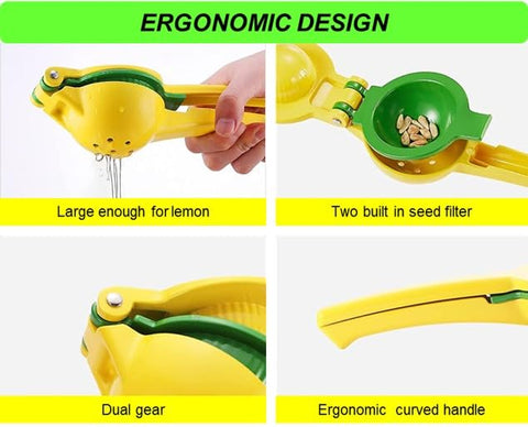 2Pcs Lemon Squeezer and Zester Set dual-bowl design captures more juice.