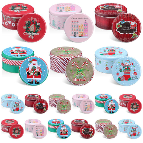 LemonRoad Christmas tins in six classic styles for gifting and storage.