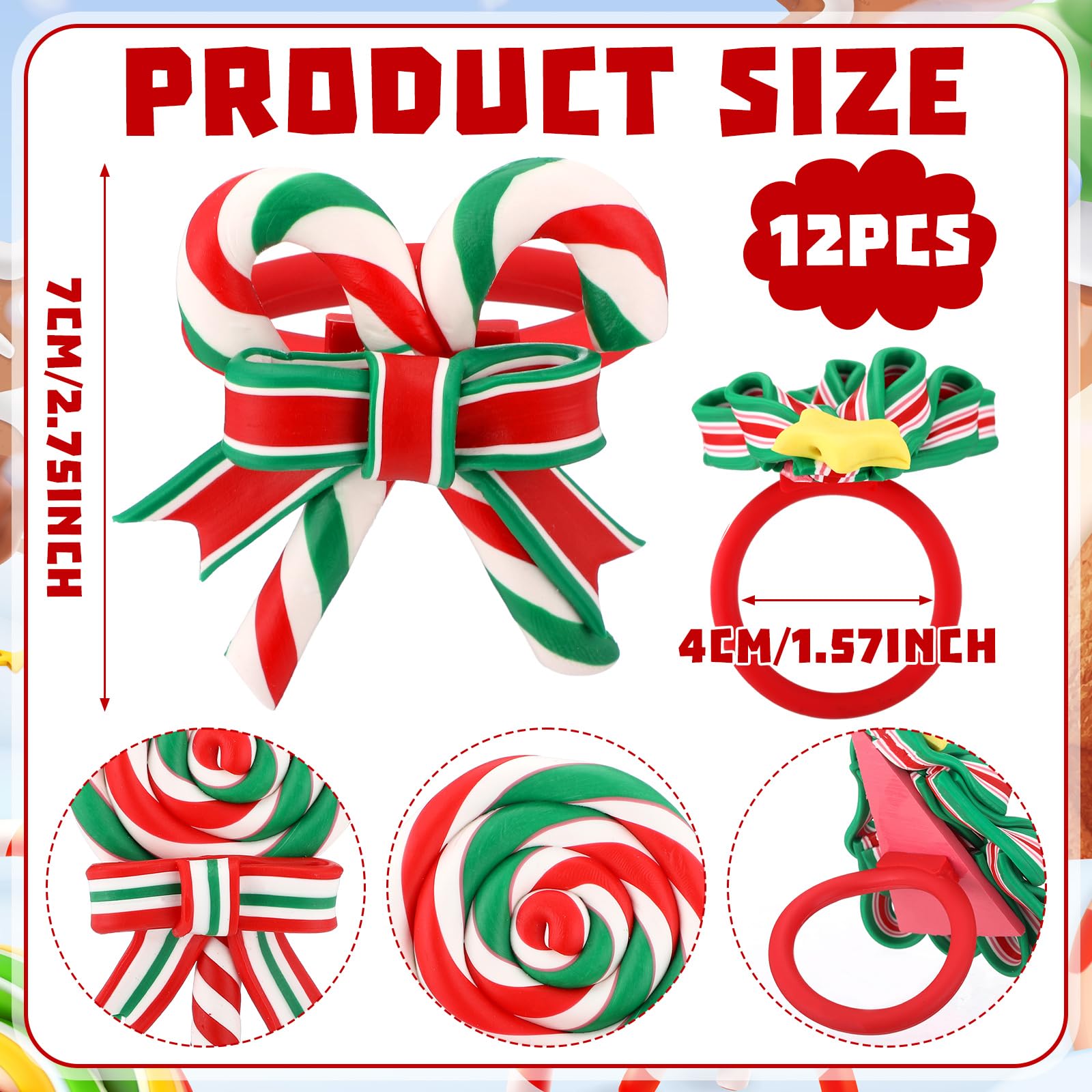 LemonRoad red and white napkin ring elevates Christmas dinners with playful elegance