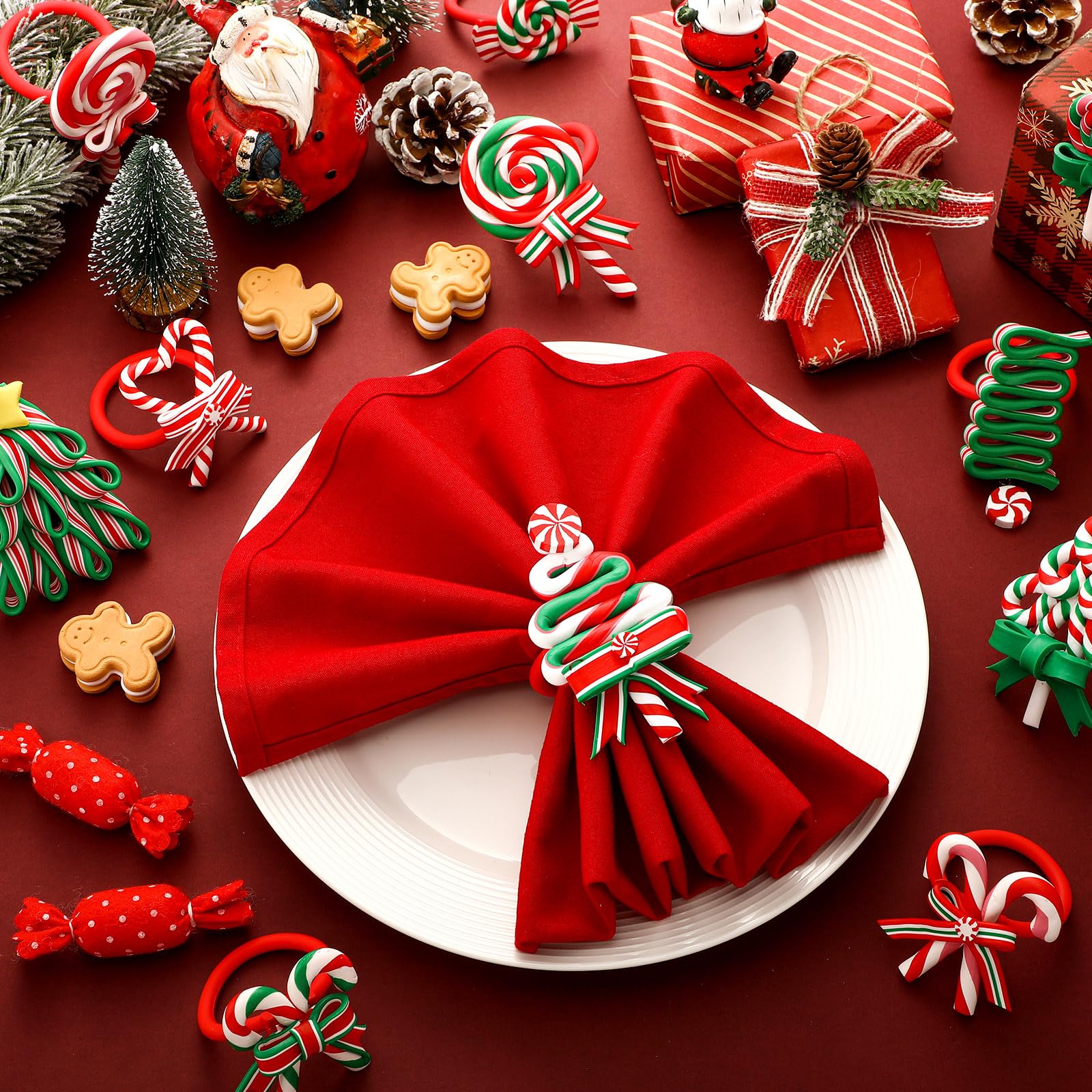 LemonRoad napkin ring with candy cane motif suits weddings and celebrations