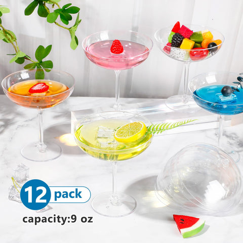 LemonRoad clear PS plastic coupe glasses highlight contents for events