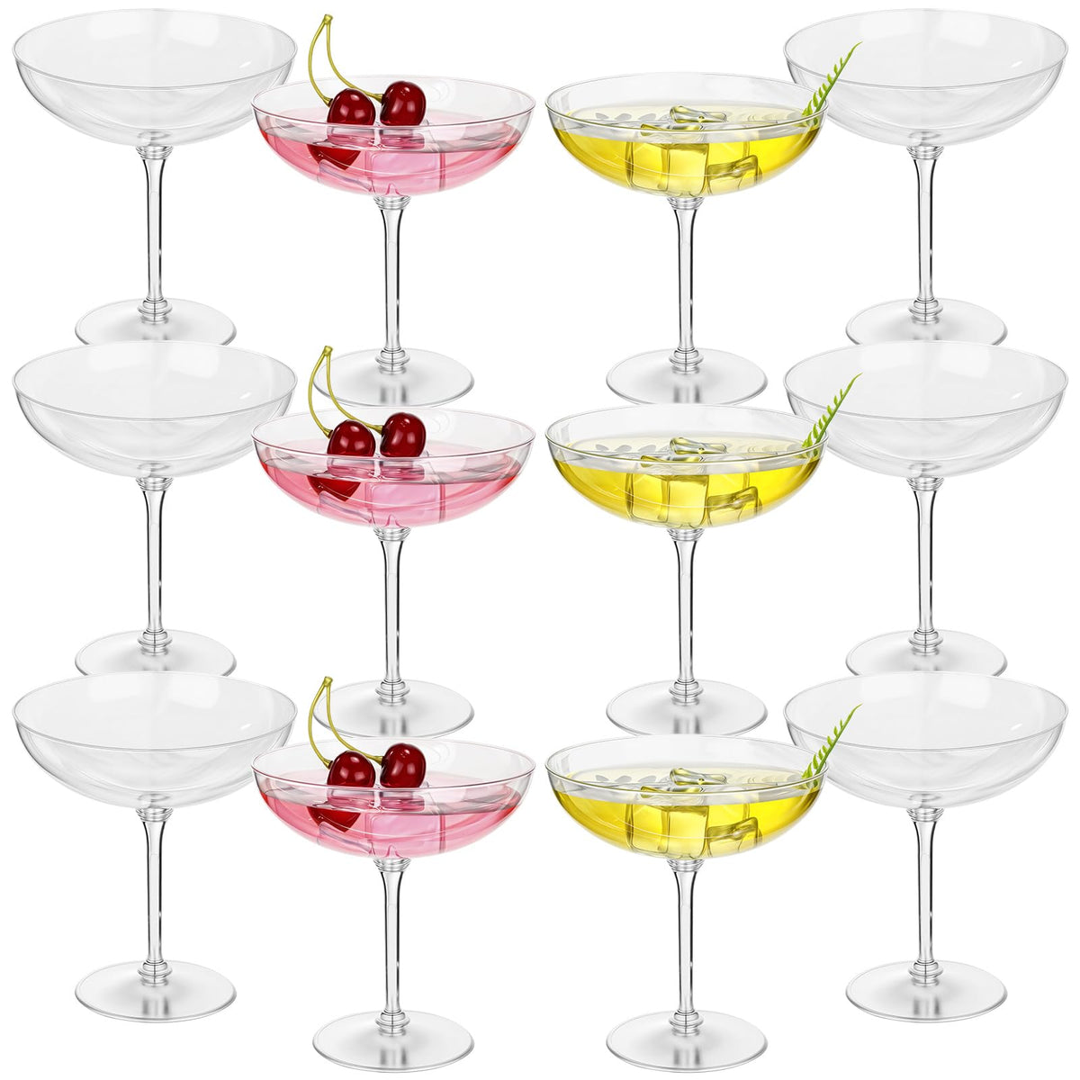 LemonRoad detachable martini glasses 9oz set with detachable stem design for easy storage