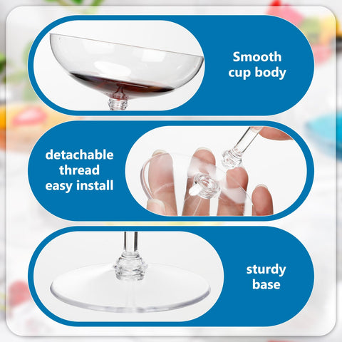 LemonRoad detachable-stem design cocktail glasses support quick setup and space saving