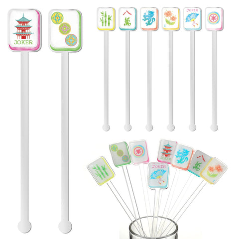LemonRoad Mahjong top-pattern stirrer elevates cocktail presentation.
