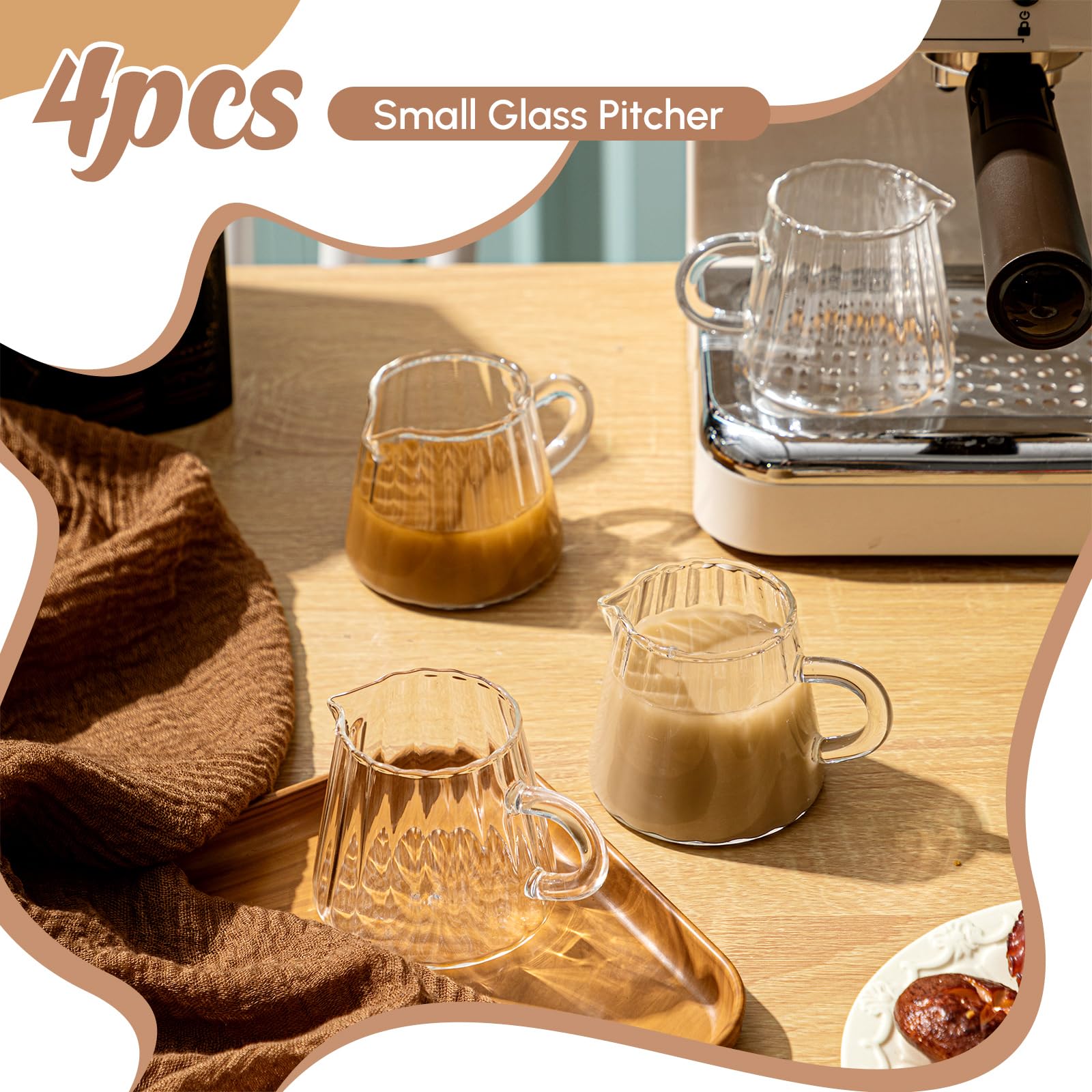 LemonRoad transparent glass creamer for easy monitoring of contents