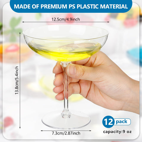 LemonRoad vintage-style plastic martini coupe presents an elegant guest experience