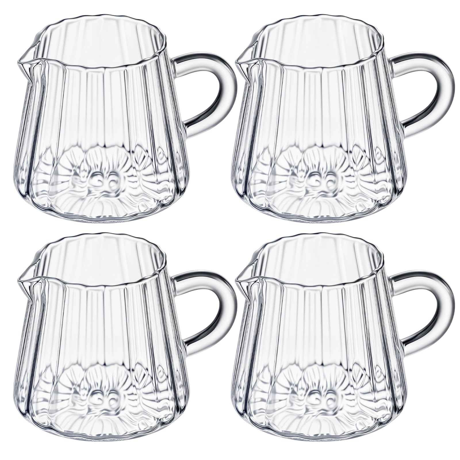 LemonRoad wave creamer pitcher set of four with 200 ml capacity for smooth pours