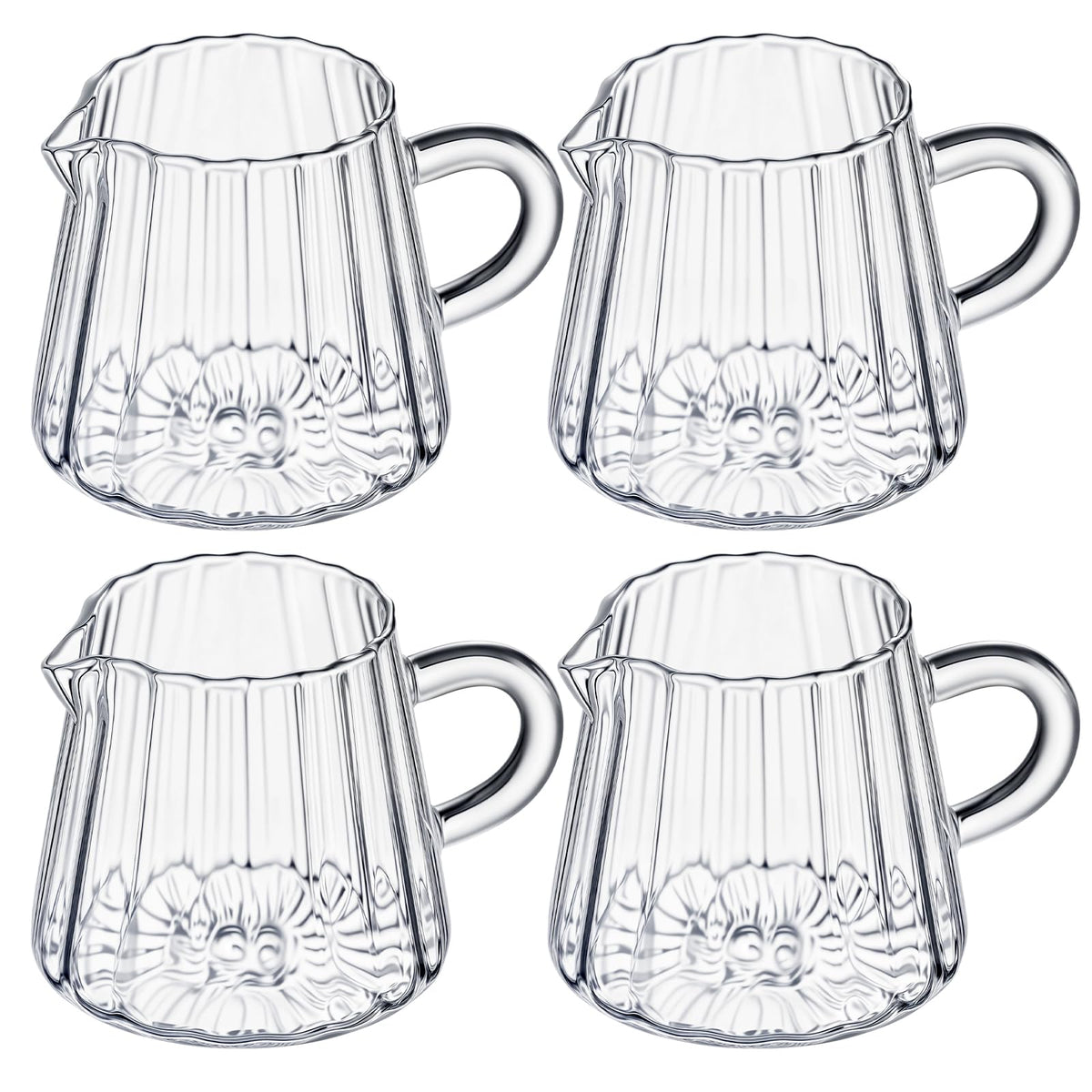 LemonRoad wave creamer pitcher set of four with 200 ml capacity for smooth pours
