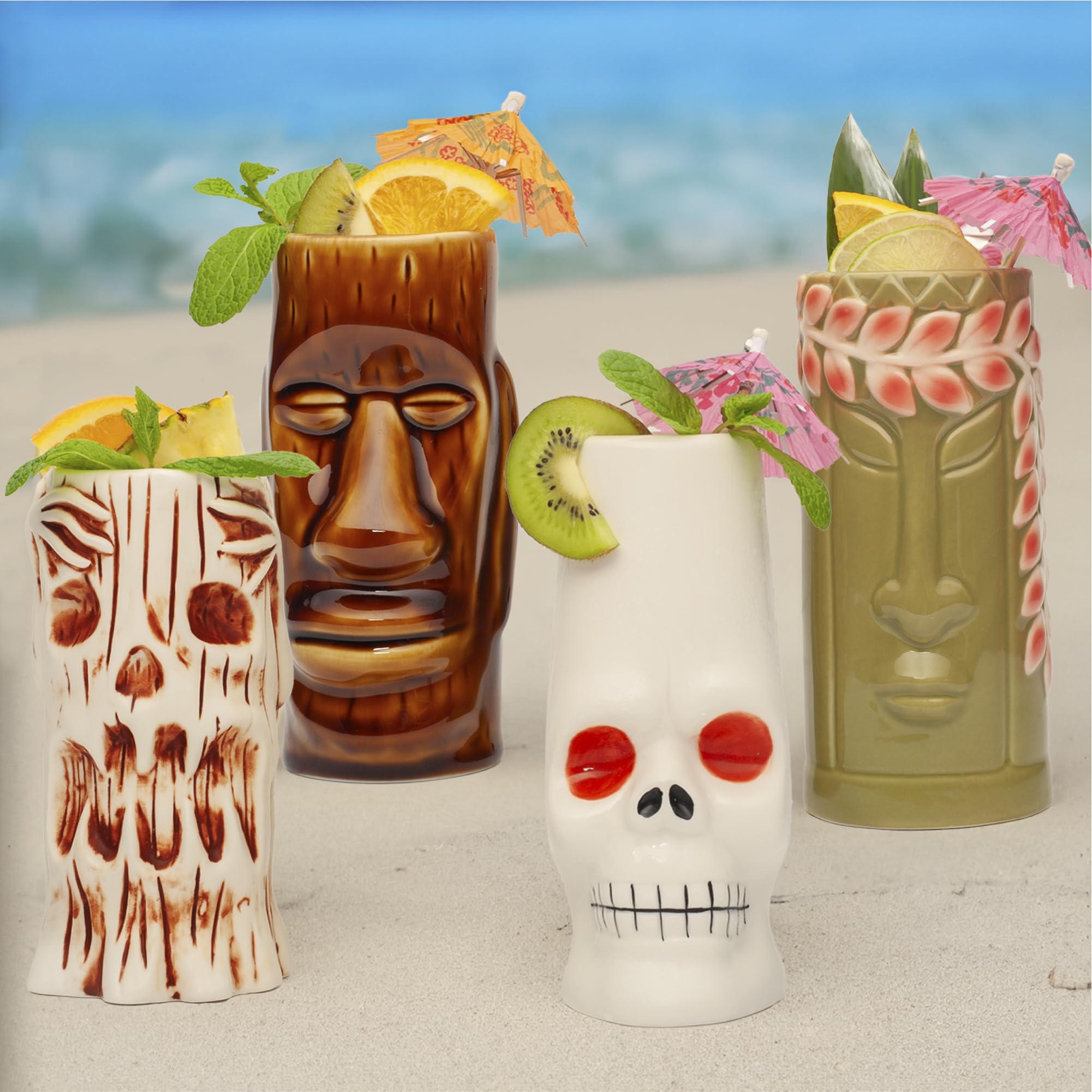 LEMONSODA branded tiki glasses arrive in a ready-to-gift box.