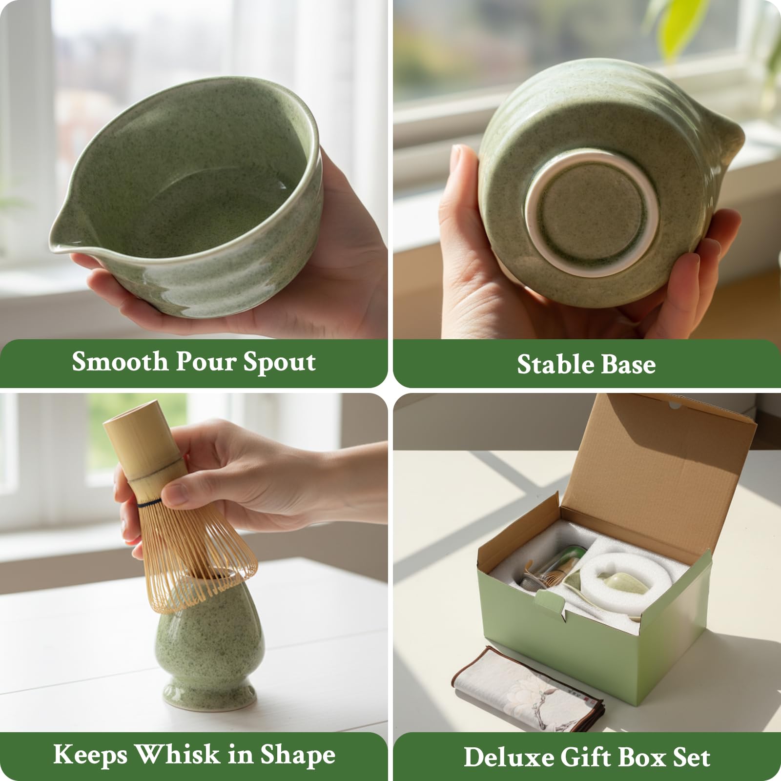 Lemoobolsa bamboo scoop helps accurate portioning to start your matcha routine