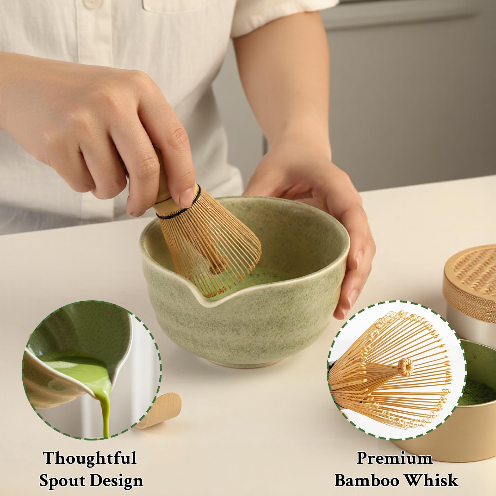 Lemoobolsa scoop rest keeps tools organized and dry between whisking sessions