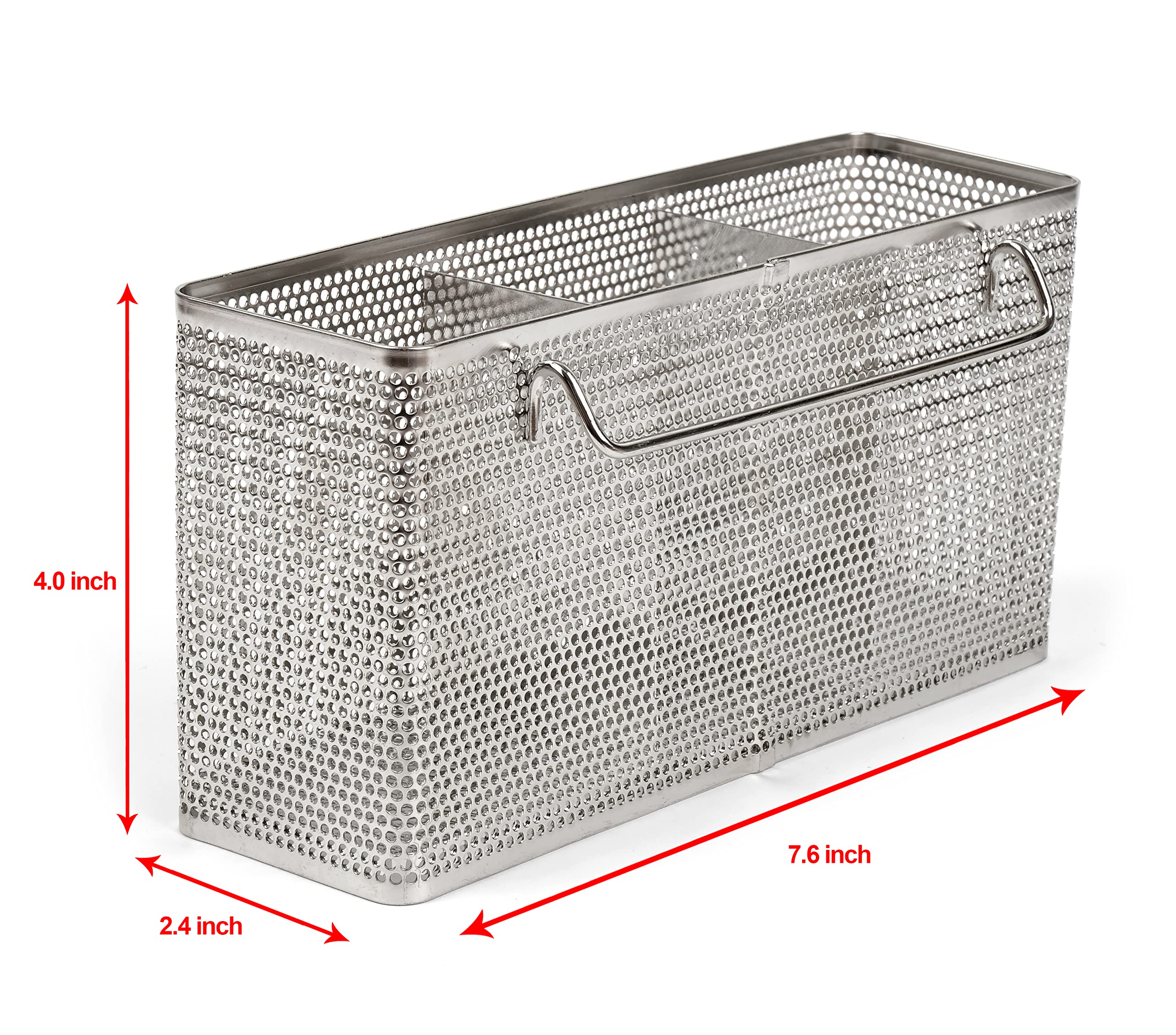 LENITH silverware organizer drying basket side view shows efficient air circulation.