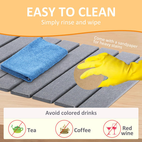 LENONE stone-drying-mat-countertop-design adds a modern touch while holding items steady