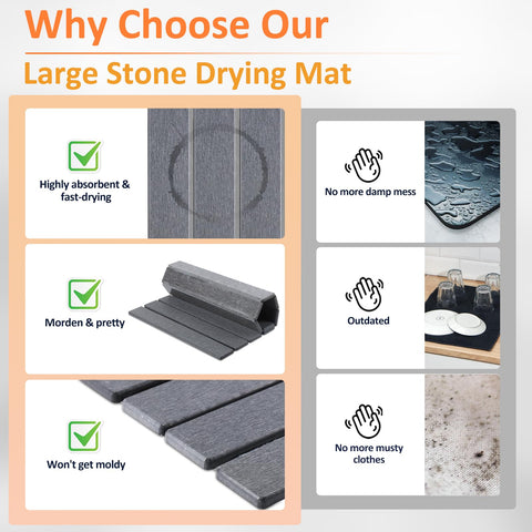 LENONE stone-drying-mat-folded-storage shows compact storage when not in use