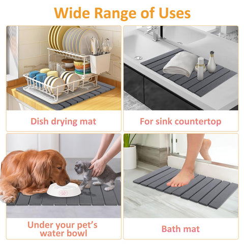 LENONE stone-drying-mat-plant-saucer protects surfaces from water spills