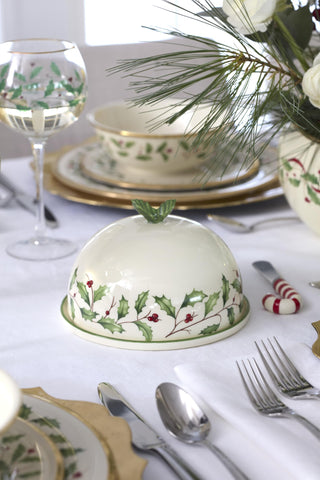 Lenox 898272 holiday table setup with festive serveware