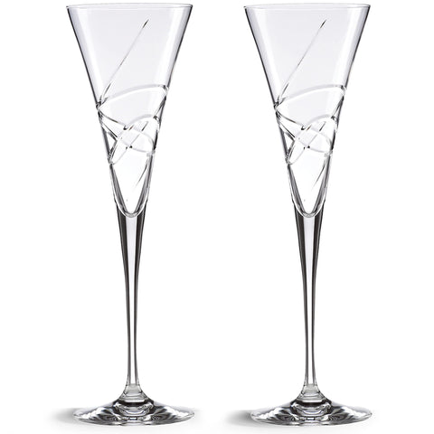 Lenox Adorn Crystal toasting flute with clear shine for elegant weddings.