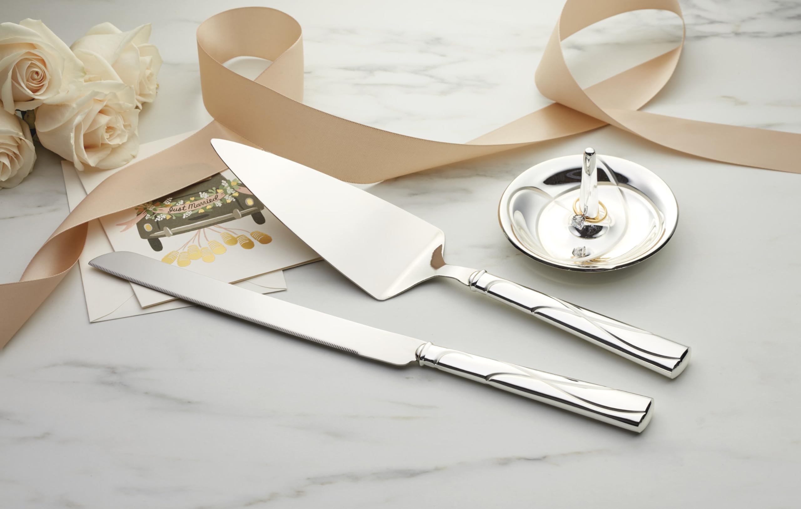 Close-up of Lenox Adorn handles showing interlaced hearts craftsmanship for gifts