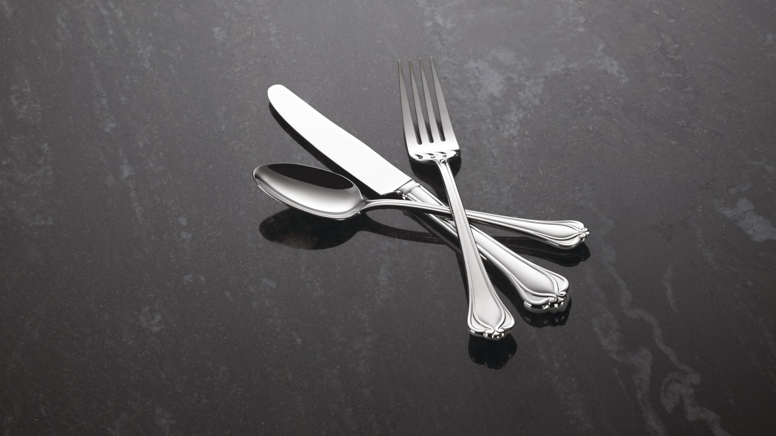 Lenox Alcott dinner fork and knife highlight refined craftsmanship.