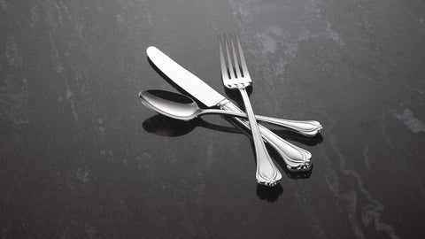 Lenox Alcott dinner fork and knife highlight refined craftsmanship.