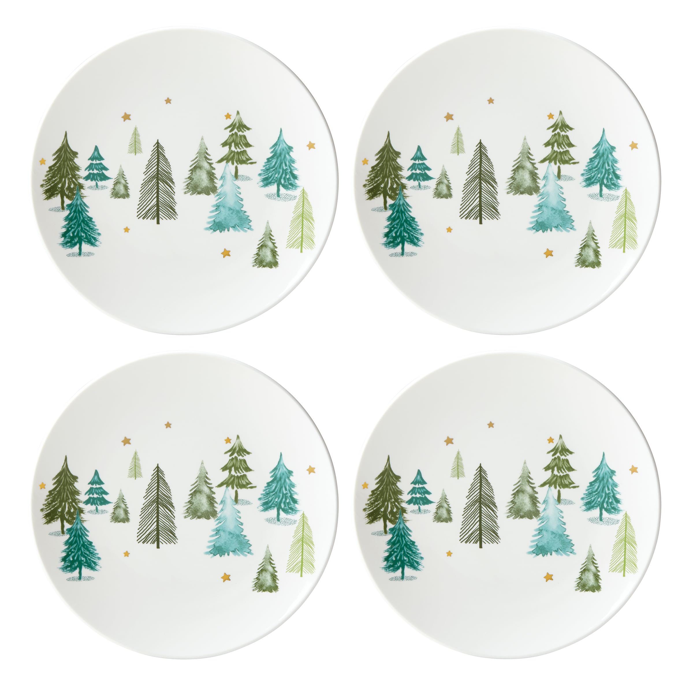 Lenox Balsam Lane accent plates set with whimsical pine design for festive entertaining