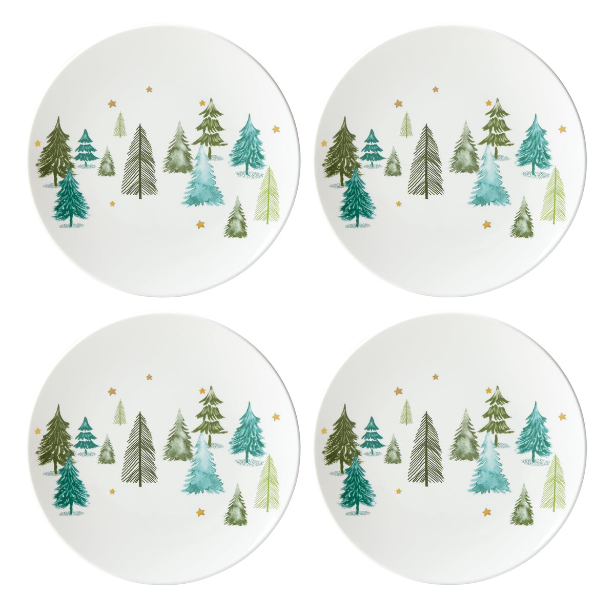 Lenox Balsam Lane accent plates set with whimsical pine design for festive entertaining