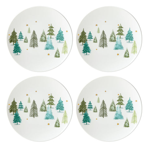 Lenox Balsam Lane accent plates set with whimsical pine design for festive entertaining