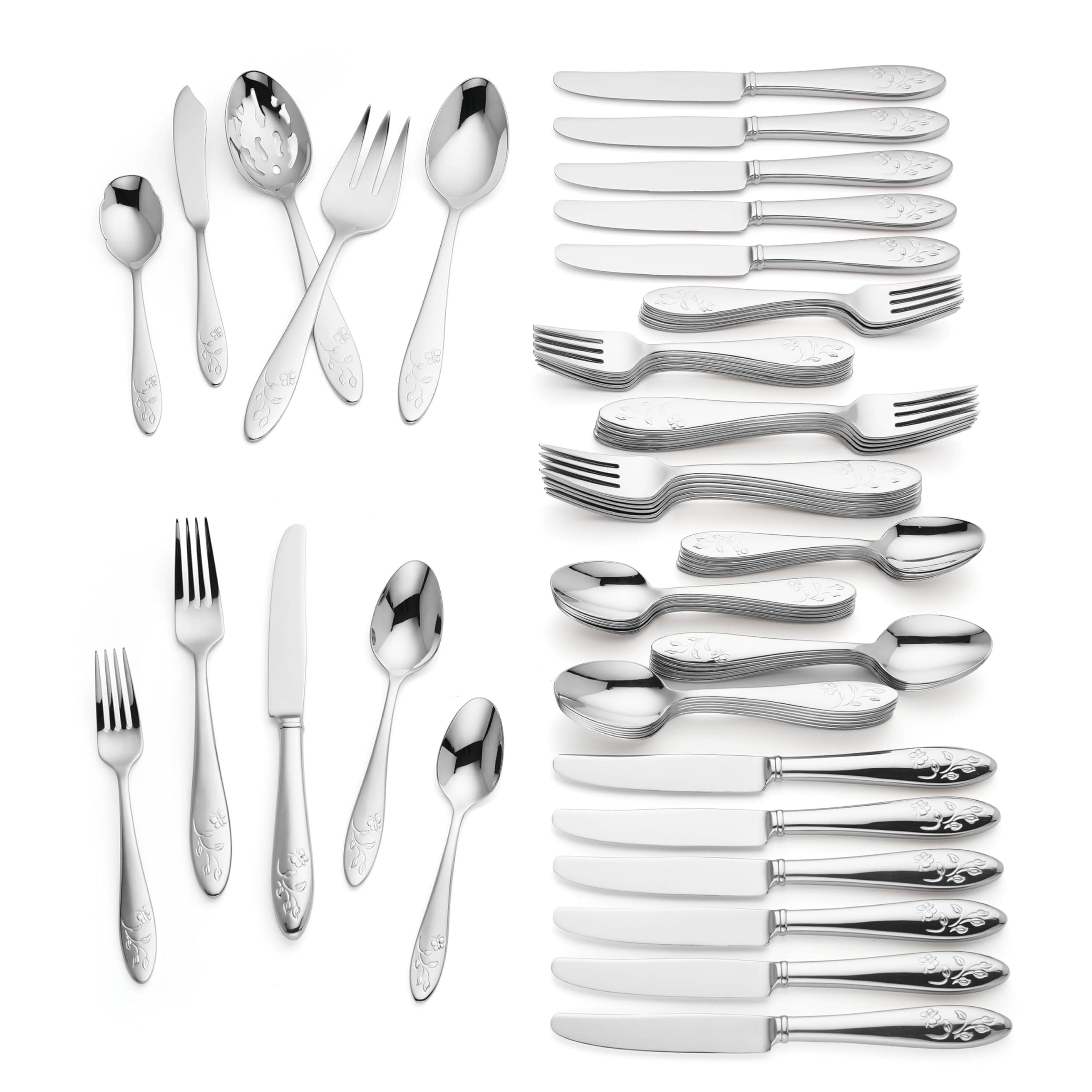 Lenox Butterfly Meadow dinner fork close-up highlighting the elegant pattern.