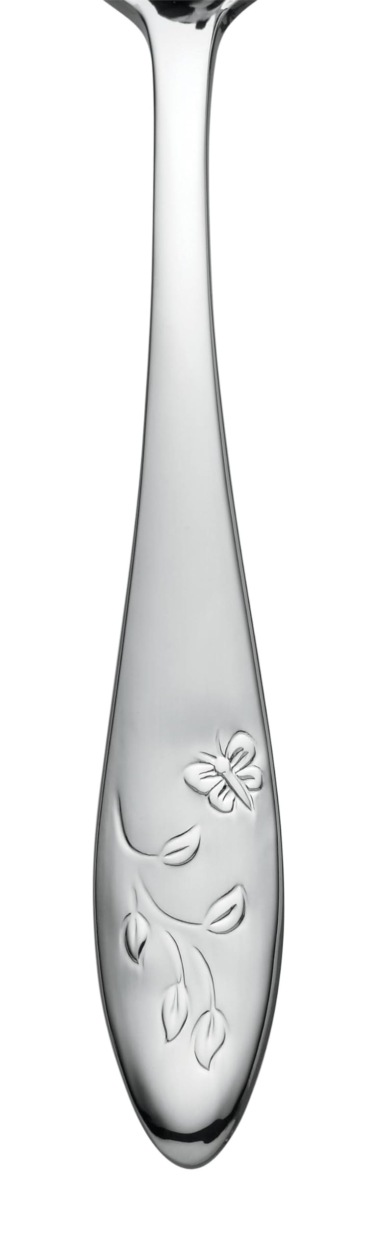 Lenox Butterfly Meadow dinner spoon close-up, versatile for soups and sides.