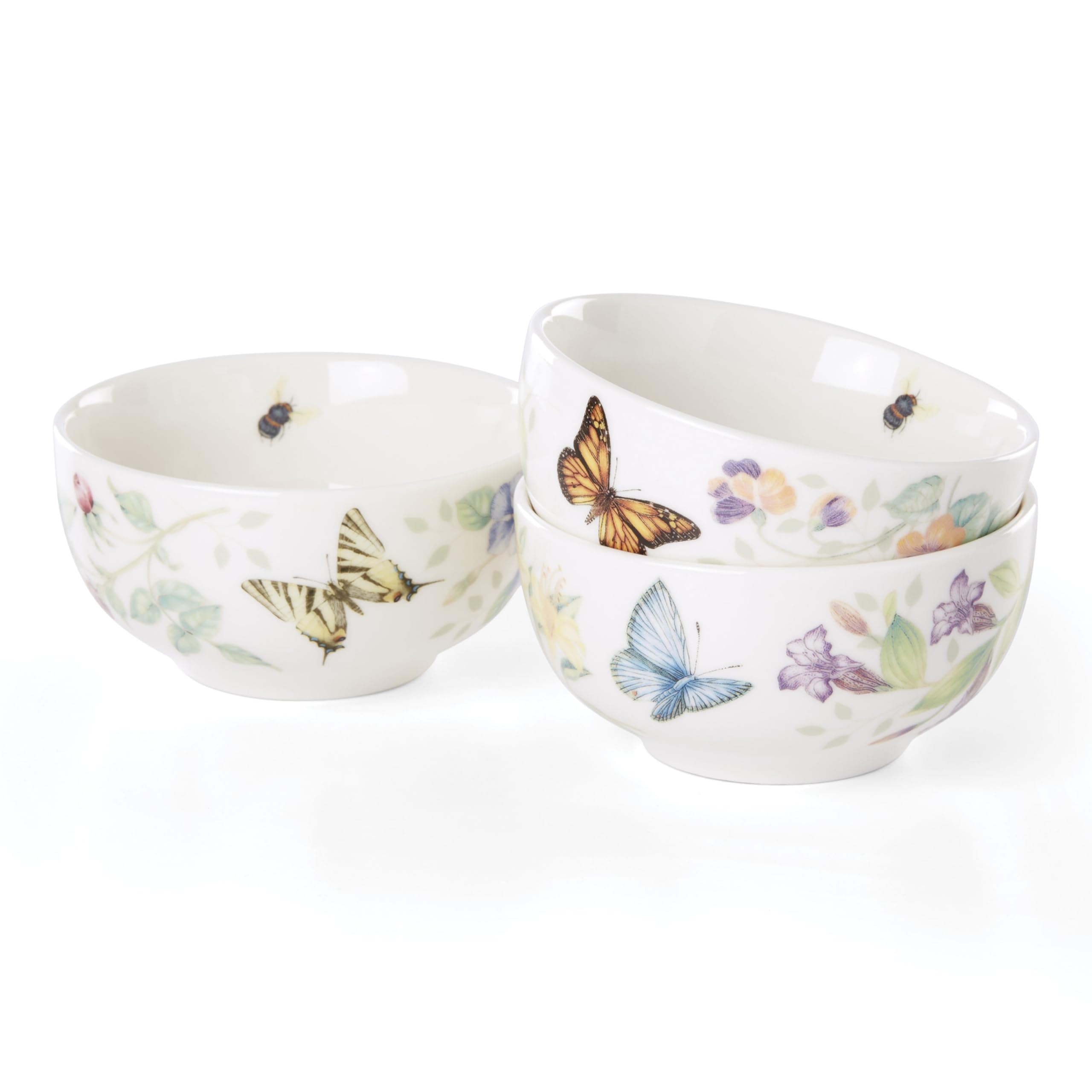 Lenox Butterfly Meadow mini bowls showing floral butterflies design for casual dining