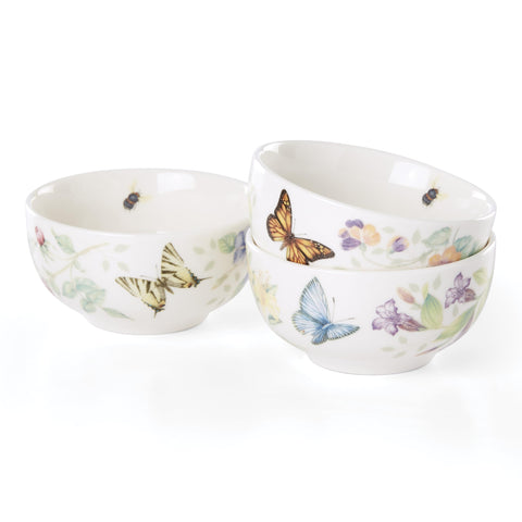 Lenox Butterfly Meadow mini bowls showing floral butterflies design for casual dining