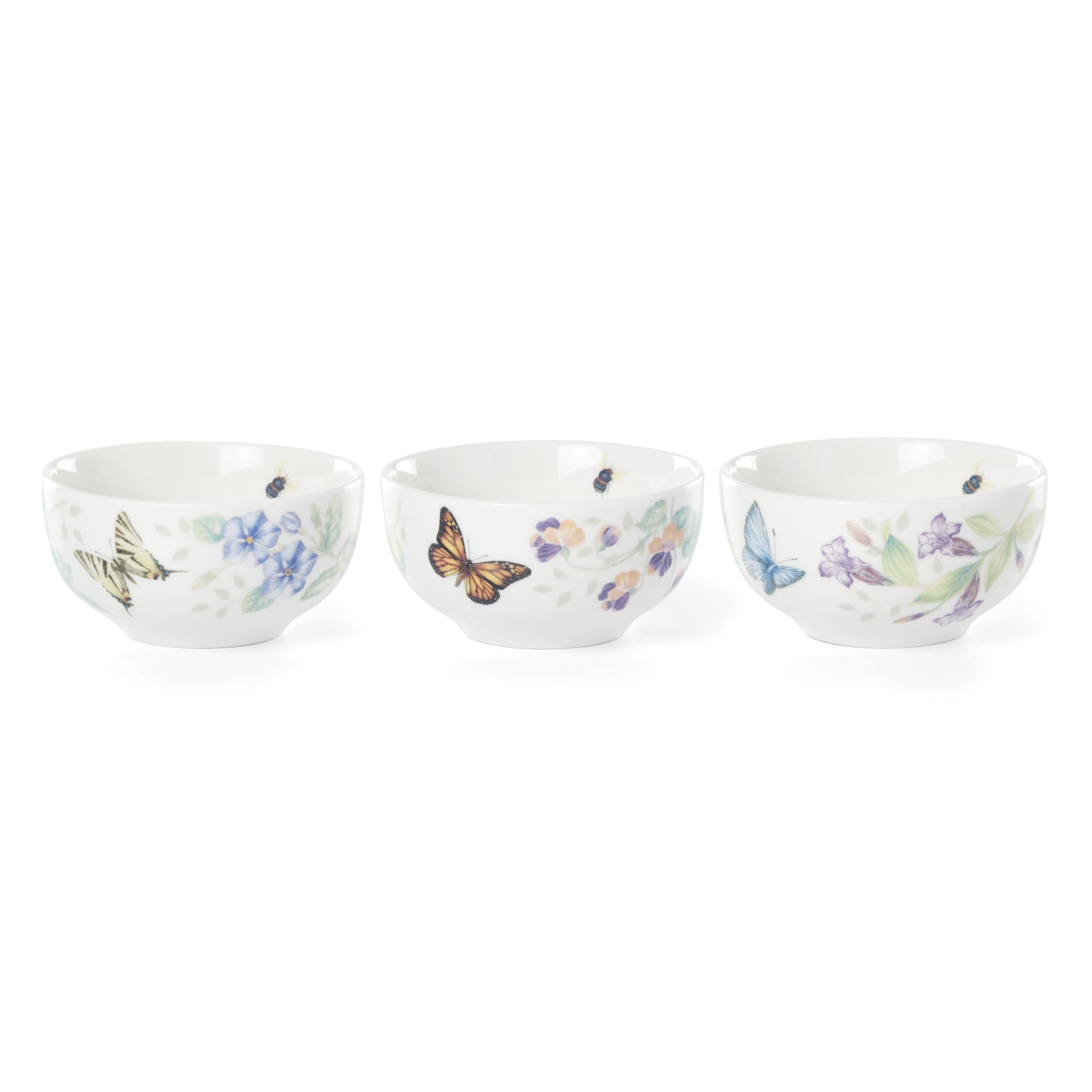 Lenox Butterfly Meadow mini bowls with an outer butterfly and flower pattern, ideal for daily use