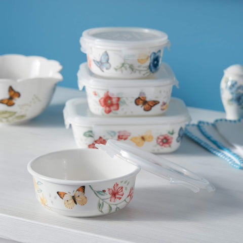 Lenox Butterfly Meadow pattern close-up showing porcelain finish and graceful motif