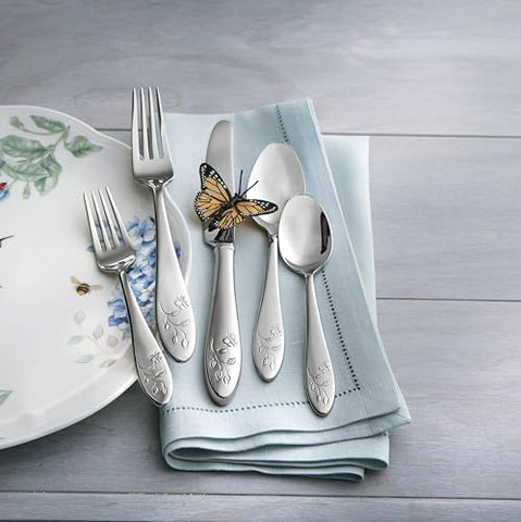 Lenox Butterfly Meadow serving fork, convenient for passing dishes at gatherings.