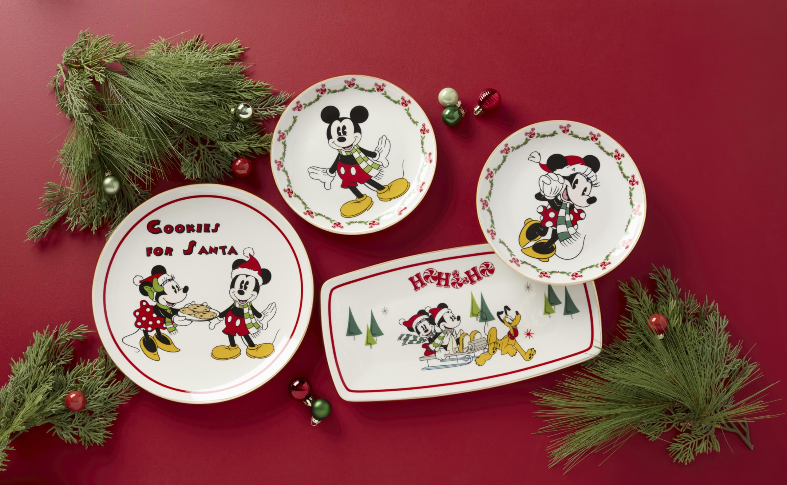 Lenox Disney plate on a festive table setting for cookies.