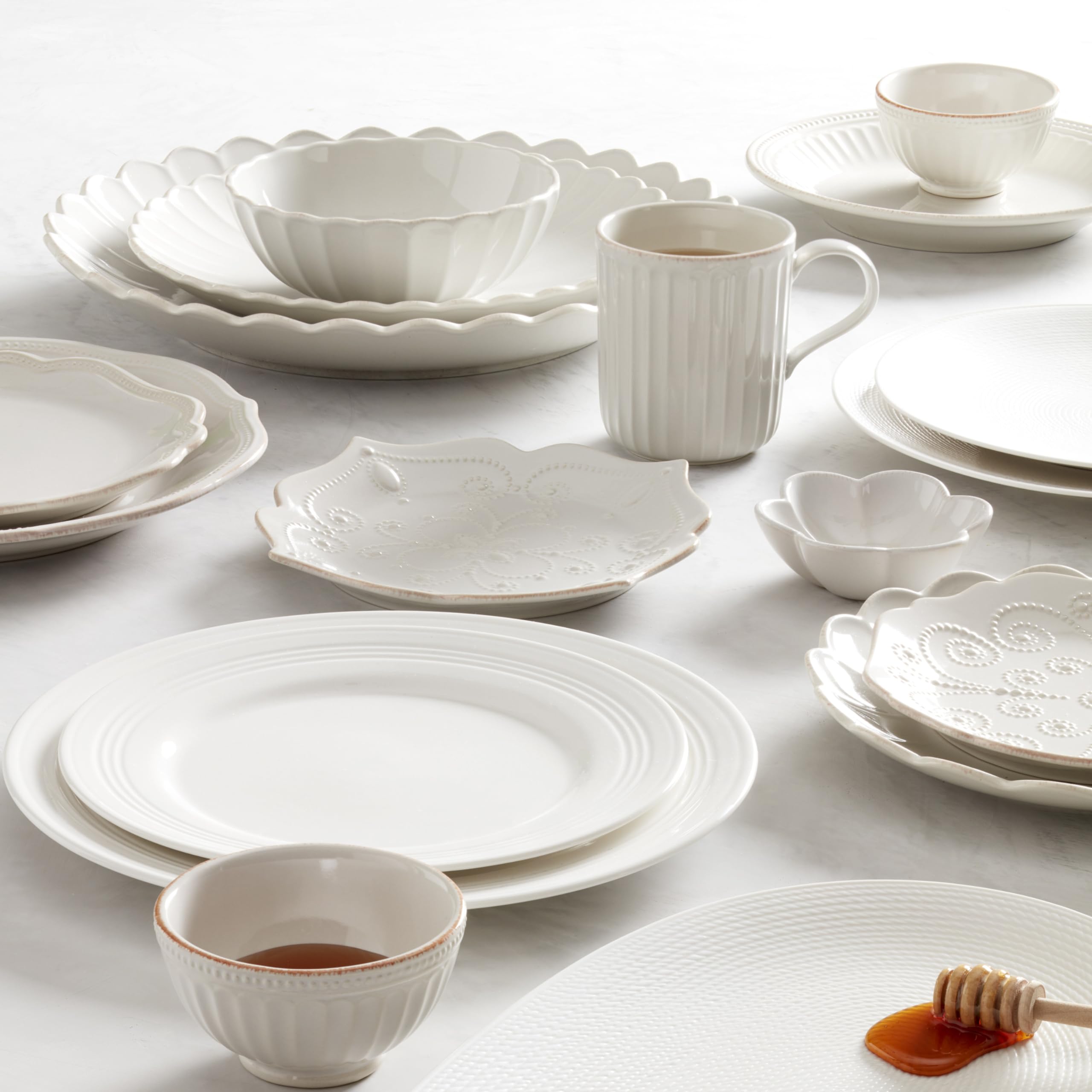 Lenox French Perle bowls microwave and dishwasher safe for quick cleanup