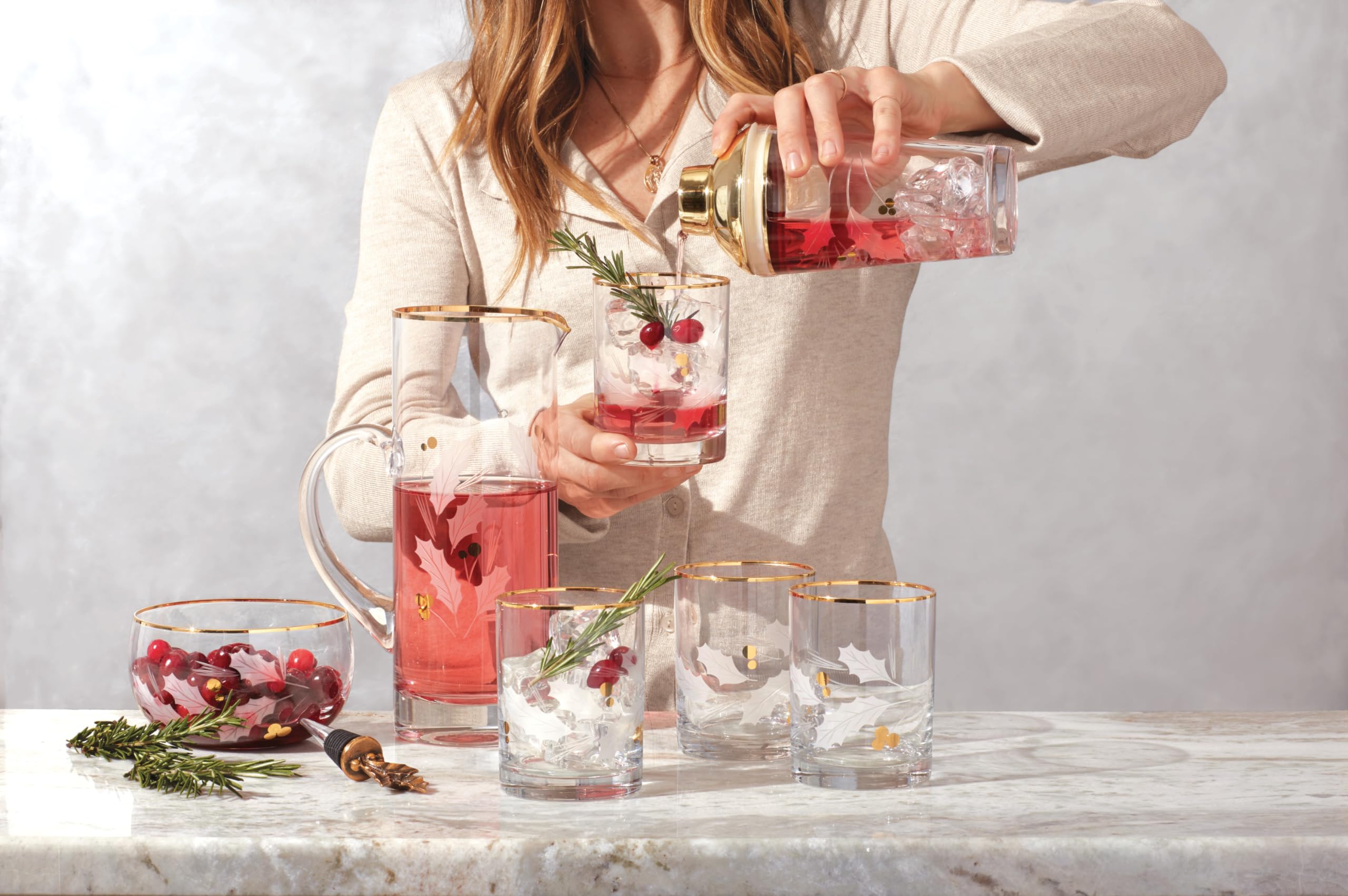 Lenox gift-ready packaging makes a thoughtful seasonal host or home bar gift.