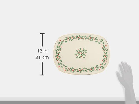 Lenox porcelain platter featuring elegant gold accents for seasonal entertaining.