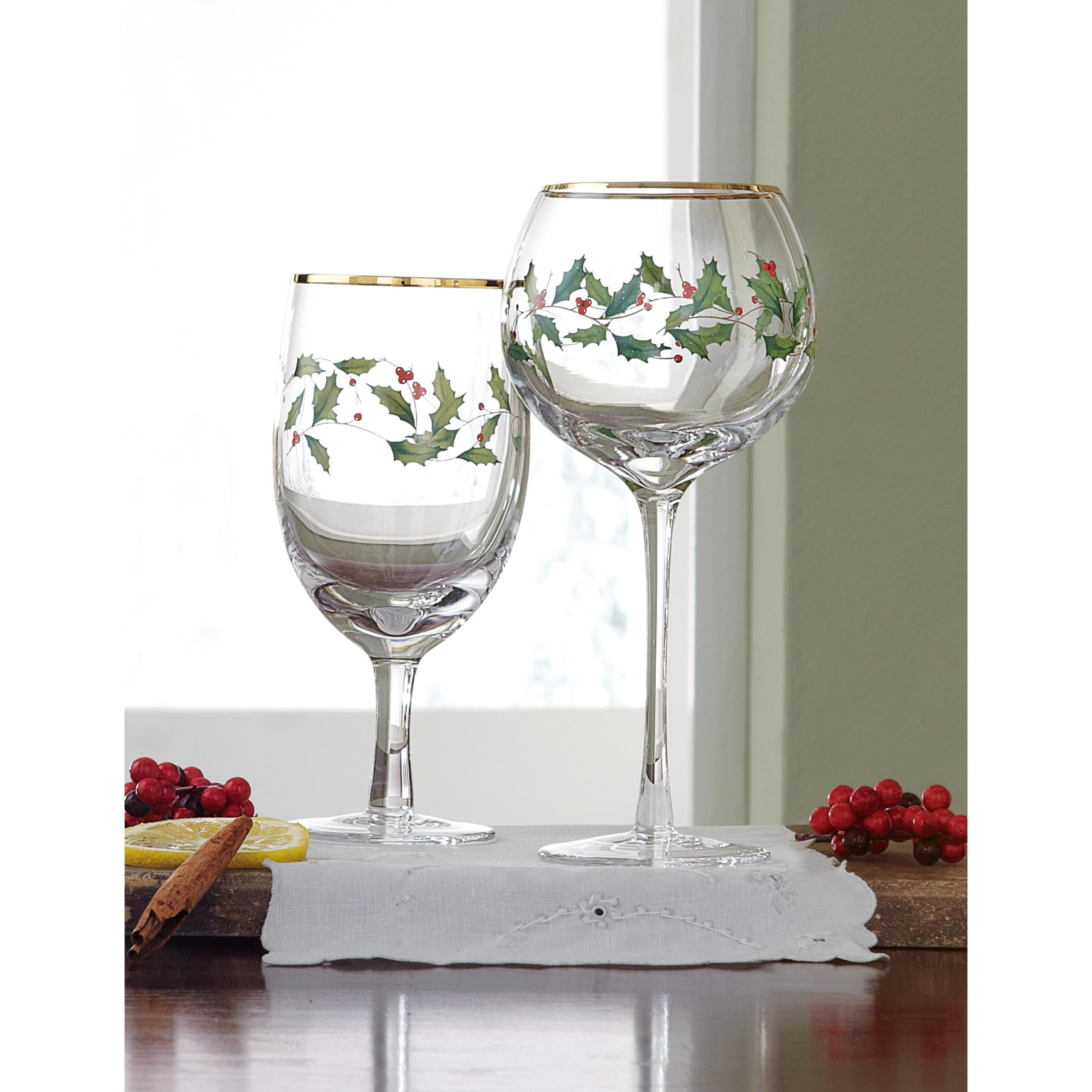 Lenox gold-rimmed iced glass adds a luxe touch to celebrations.