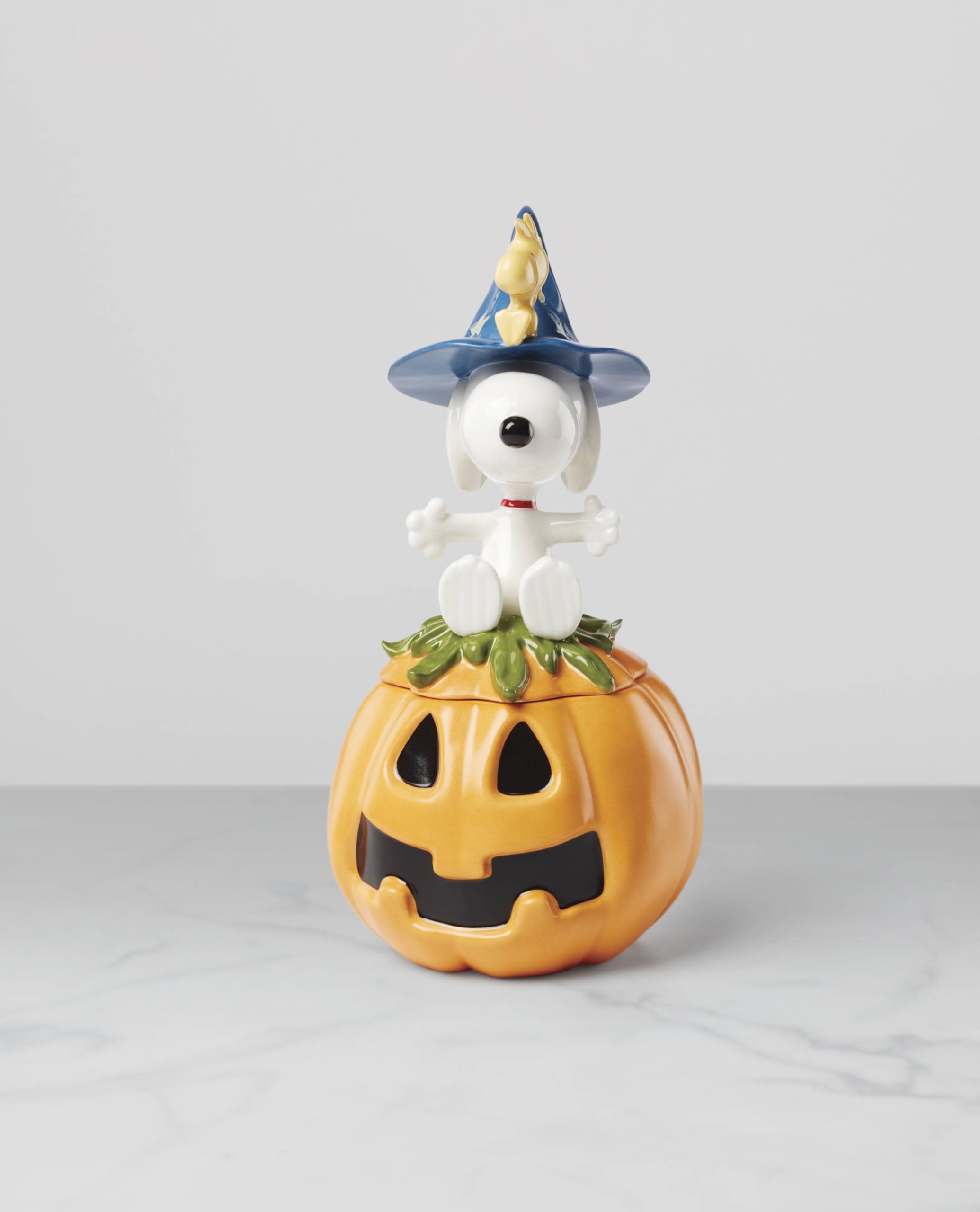 Full-view Lenox Great Pumpkin dish for fall table display.