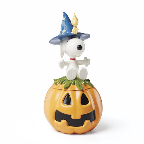 Lenox Halloween decor with Peanuts design adds nostalgic charm.