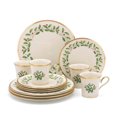 Lenox Holiday 12-piece dinnerware set front view for festive hosting