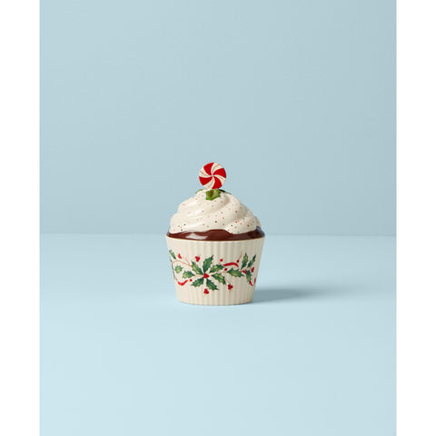 Lenox Holiday Bakeshop holly detail adds festive charm to dessert presentation.
