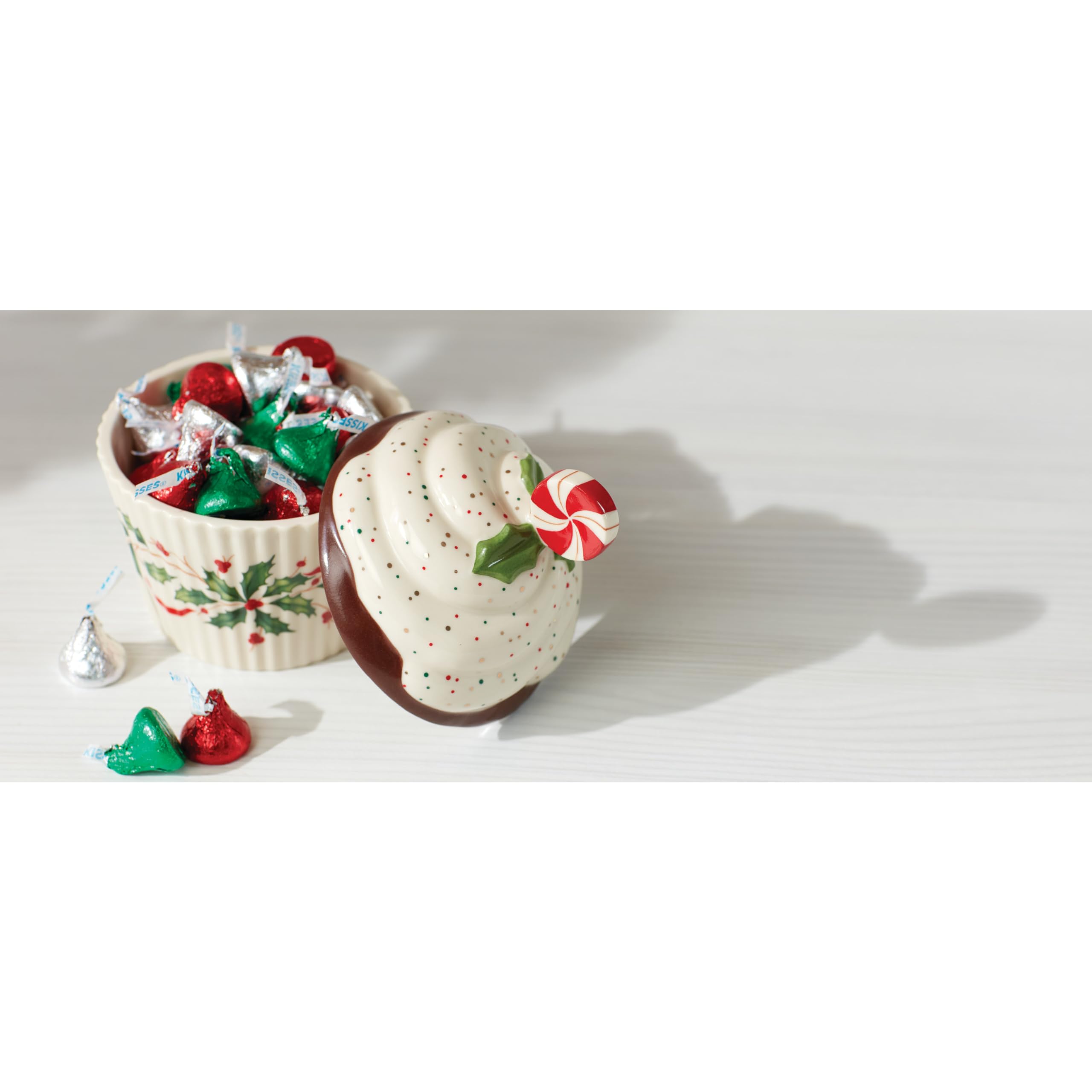 Lenox Holiday Bakeshop porcelain finish close-up emphasizes refined tableware.