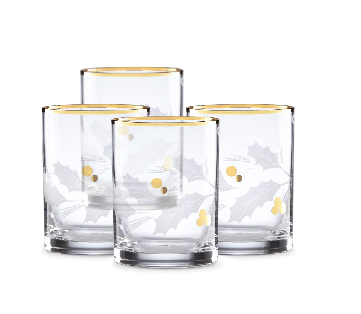 Lenox Holiday Gold etched holly berries pattern adds festive table elegance.