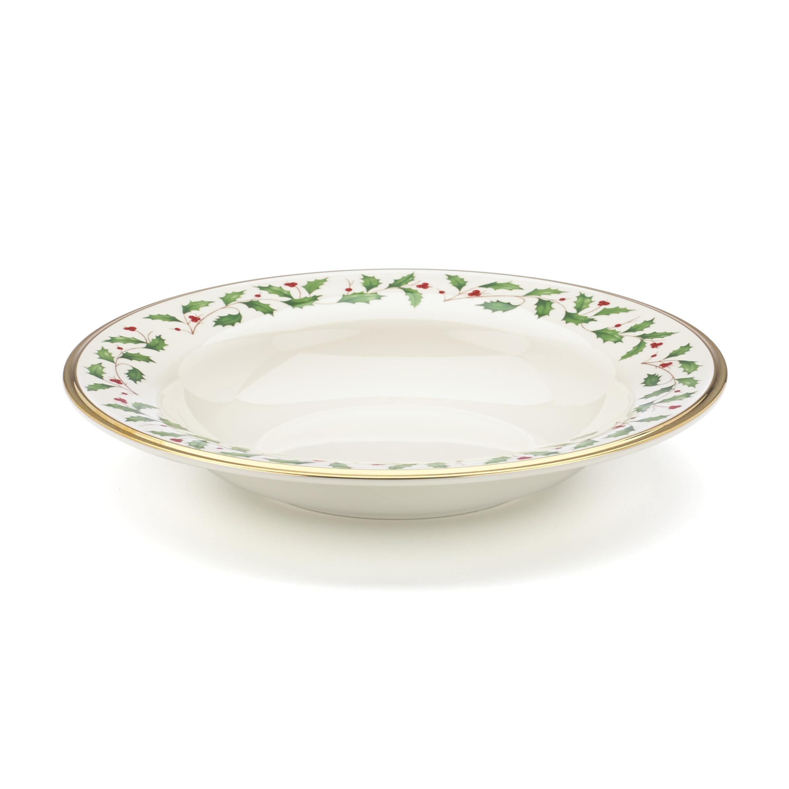 Lenox Holiday Soup Bowl with holly and berry motif for festive dining