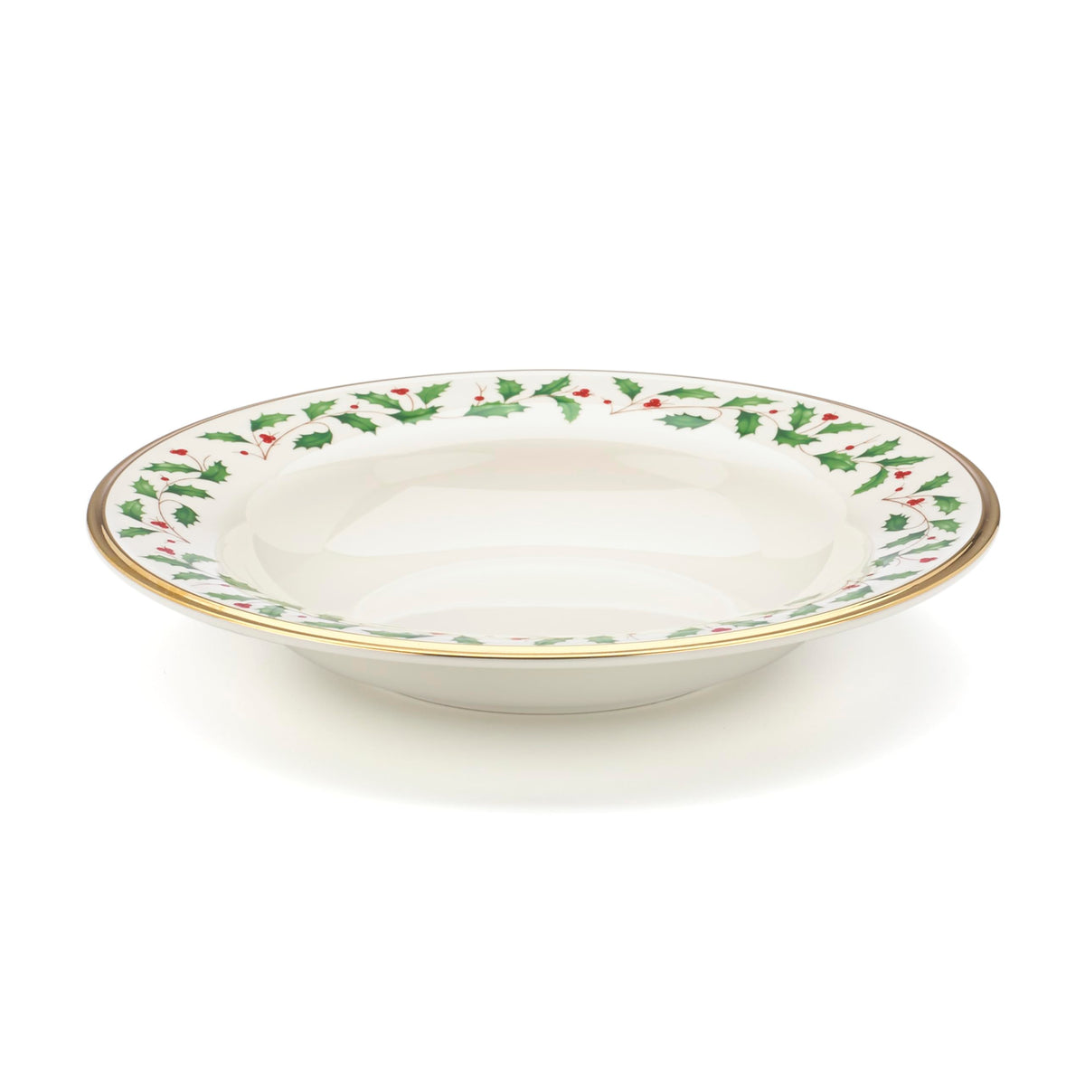 Lenox Holiday Soup Bowl with holly and berry motif for festive dining