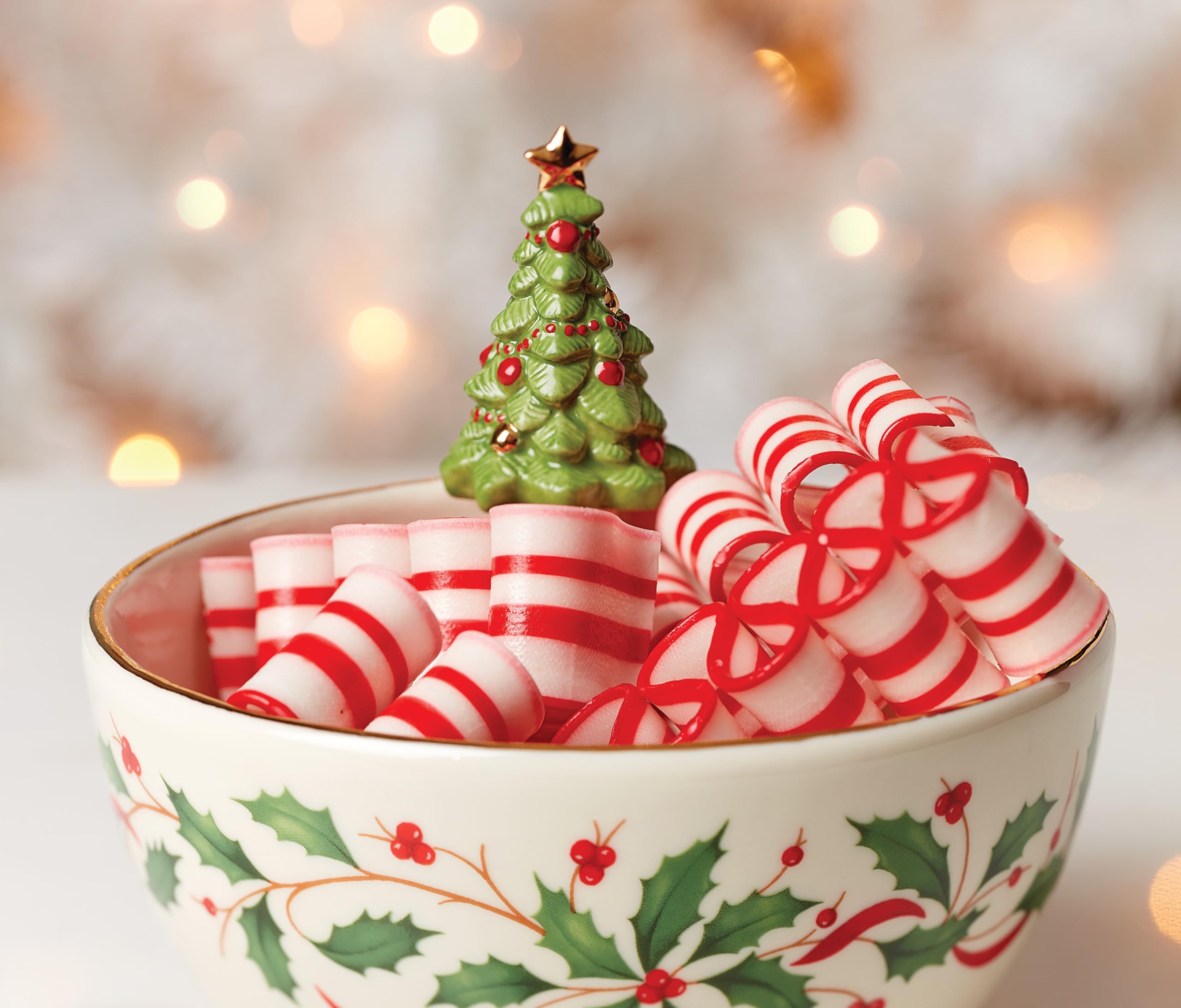 Lenox porcelain bowl on counter adds instant festive ambiance.