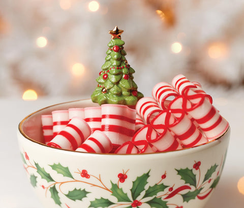 Lenox porcelain bowl on counter adds instant festive ambiance.