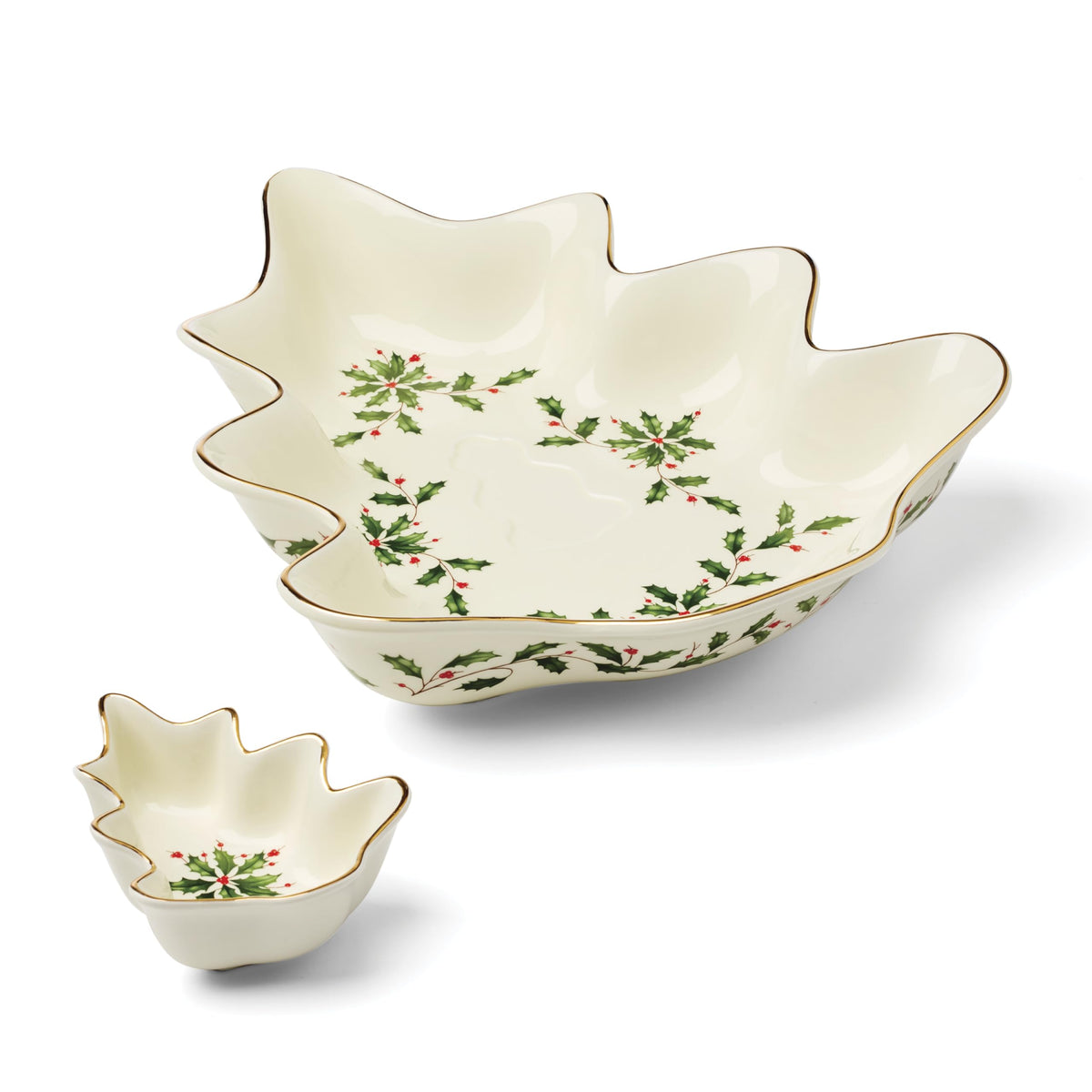 Lenox Holiday Tree chip-dip set dip bowl ideal for festive entertaining.